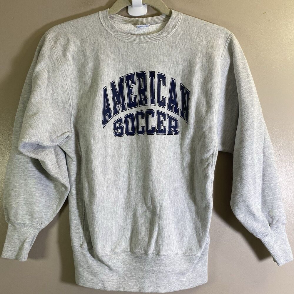 Vintage 90s Champion Reverse Weave American Soccer Sweatshirt Sz Large USA